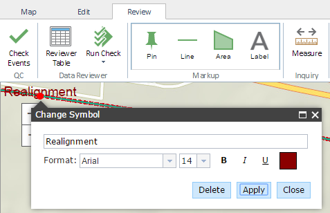 Adding a label using the markup tools Adding a label using the markup tools